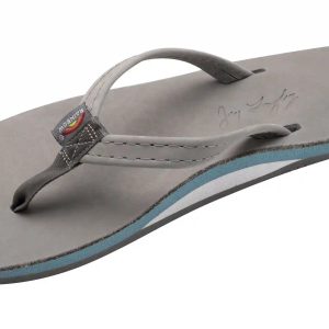 Signature Series -  Women's Single Layer Premier Grey Leather Lt. Blue Midsole 1/2 Narrow Strap