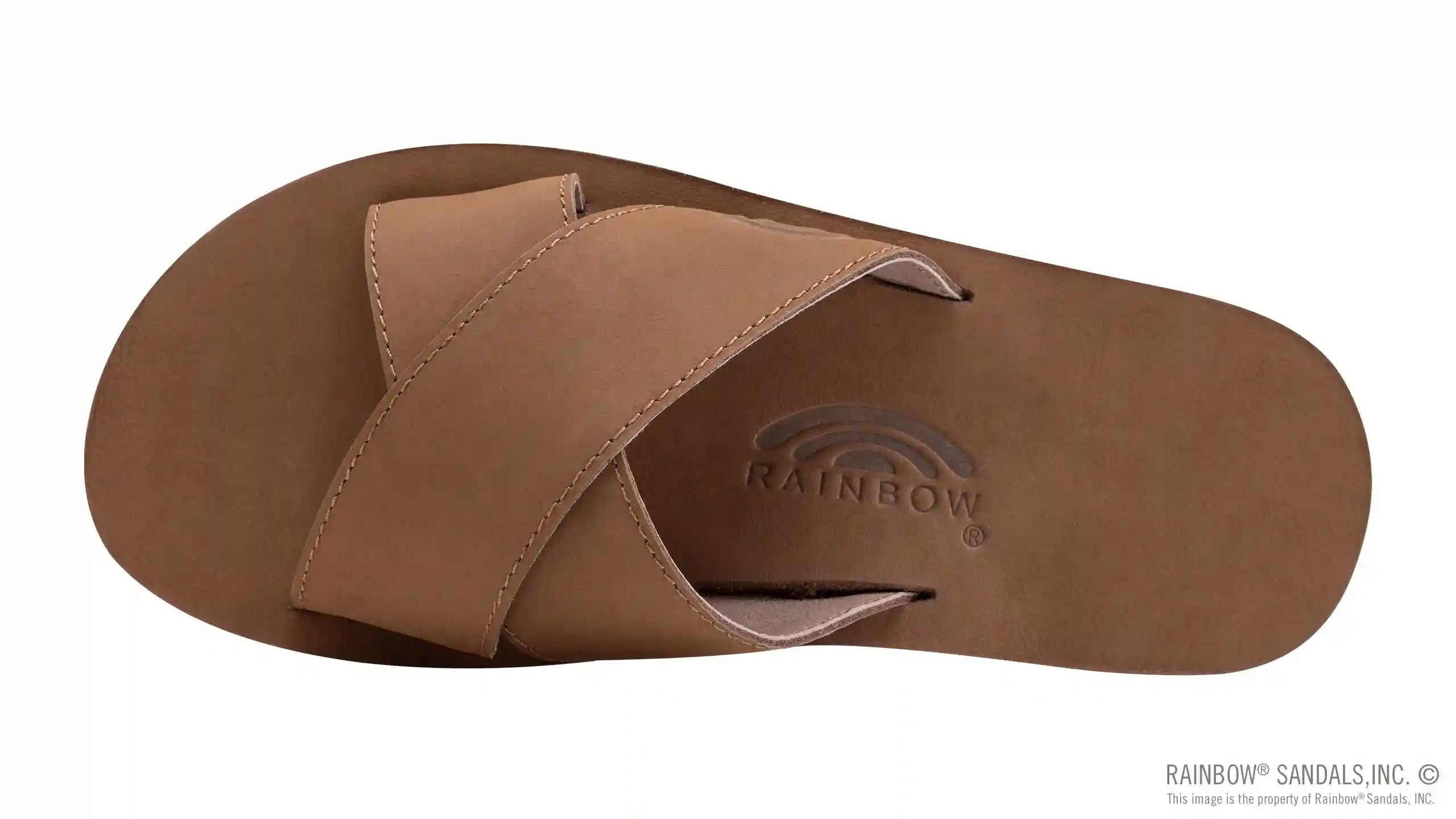 Premier Leather Single Layer Arch Cross Strap Flat Stitch - Image 3