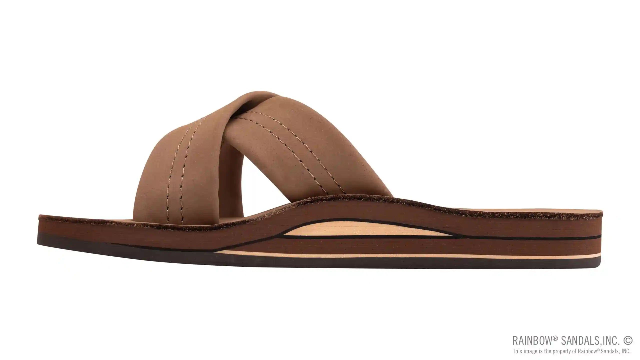 Premier Leather Double Layer Arch Cross Strap Rolled Stitch - Image 2