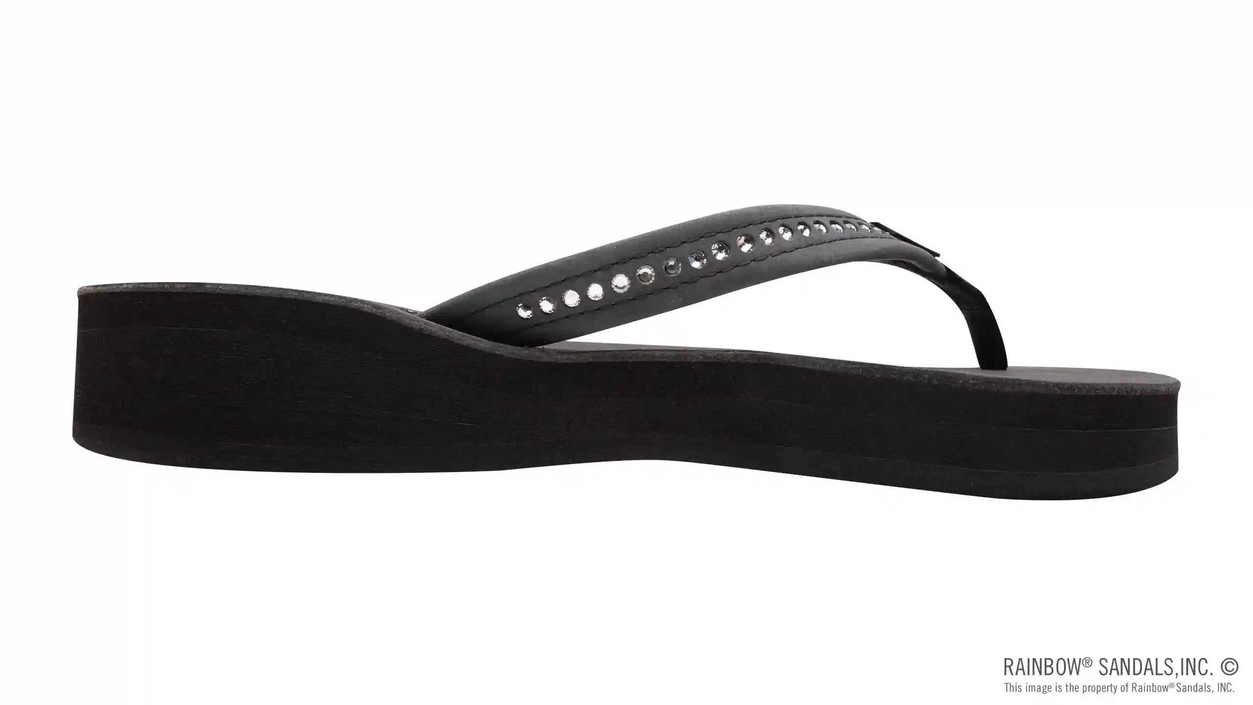 Four Layer Leather Wedge - 3/4 Strap with Crystals - Image 14