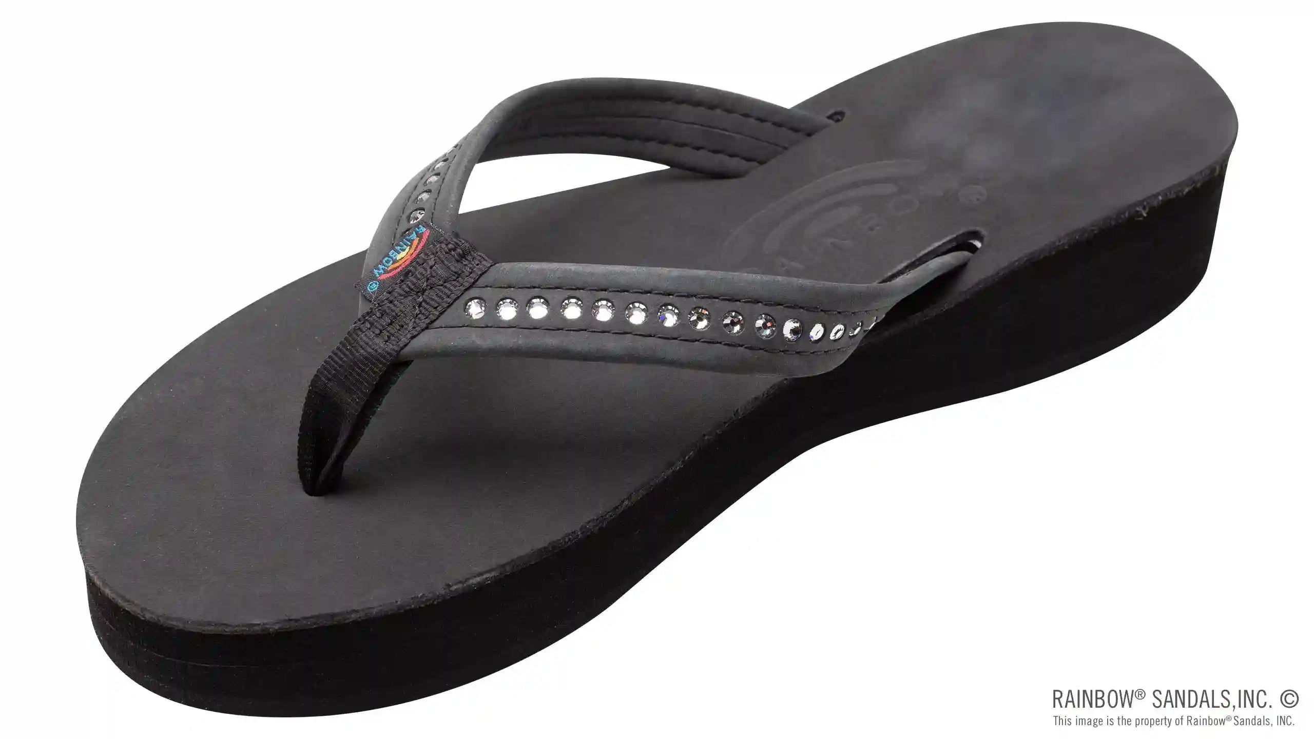 Four Layer Leather Wedge - 3/4 Strap with Crystals - Image 11