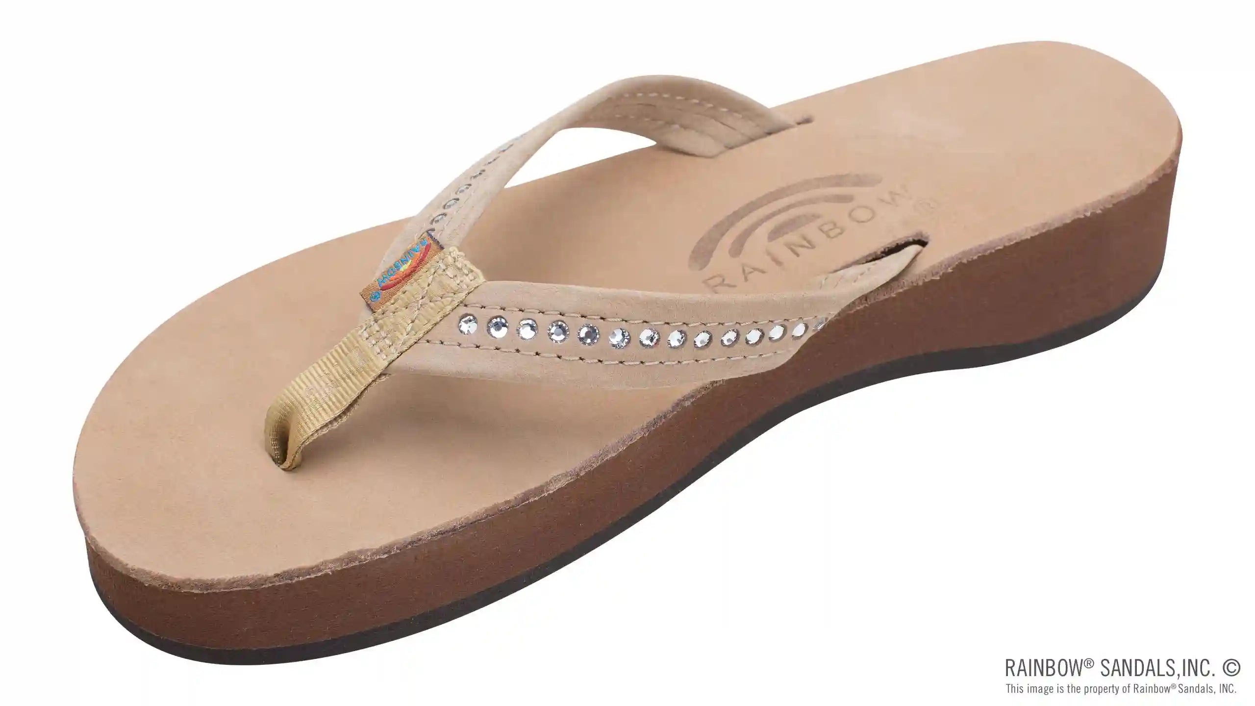 Four Layer Leather Wedge - 3/4 Strap with Crystals - Image 16