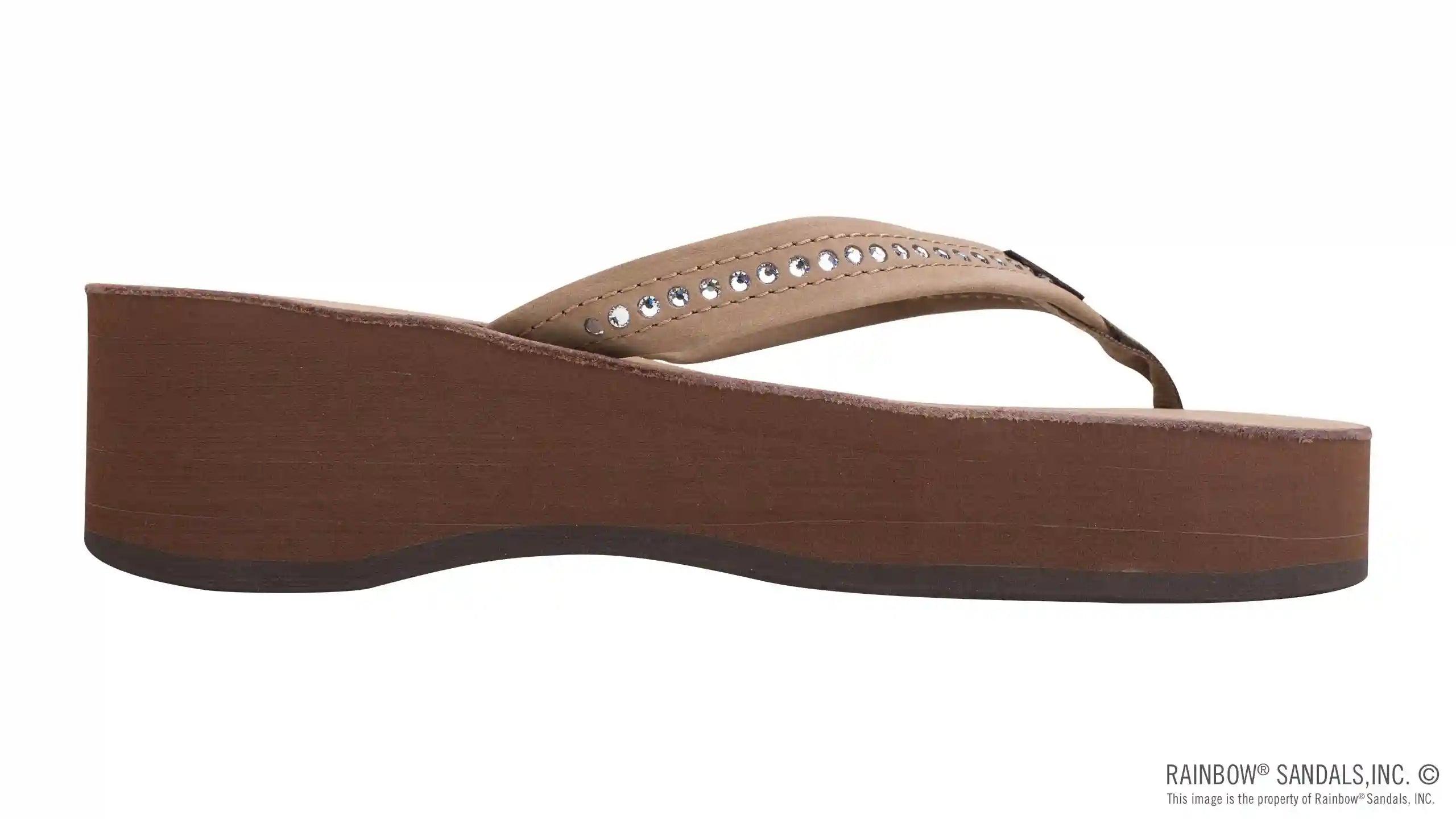 Six Layer Leather Wedge - 3/4 Strap with Crystals - Image 4