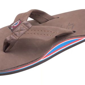 The Americana -Men's Single layer Premier Leather  Red White & Blue Mid Sole