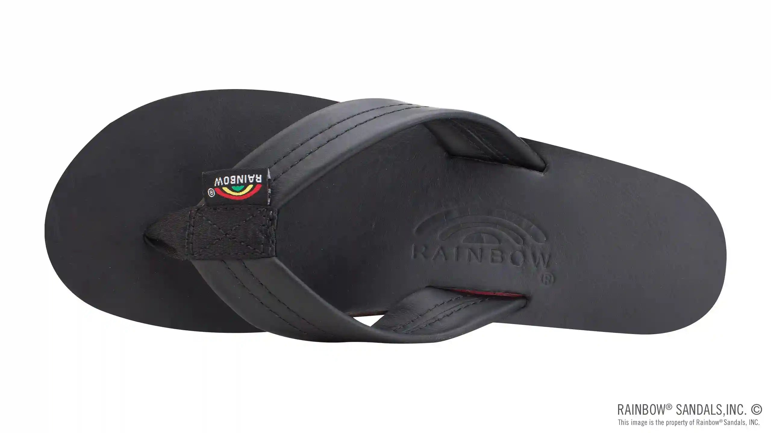 The Rastafarian - Single Layer Classic Black Leather with Rasta Mid Sole and 1 Strap - Image 3