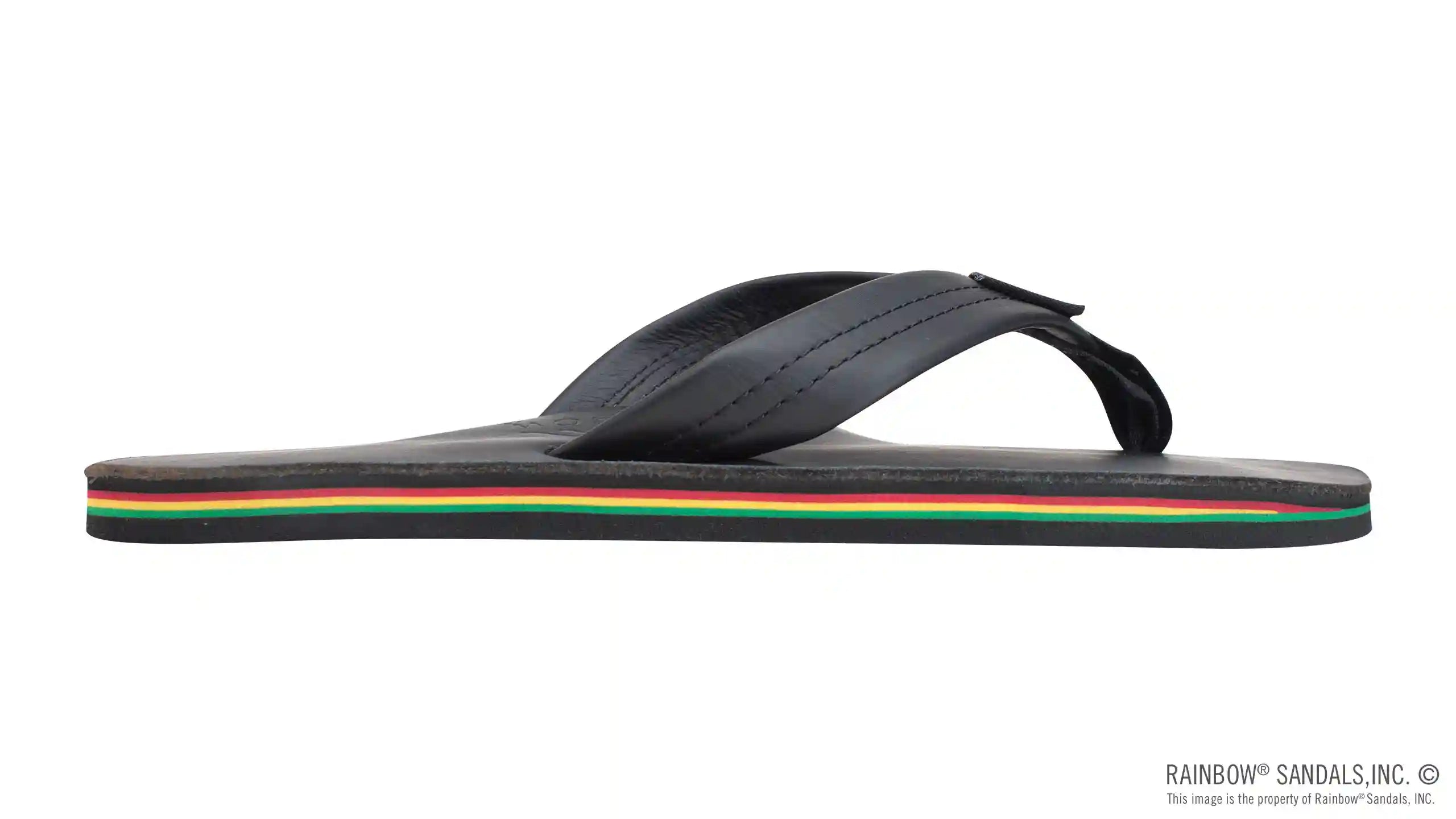 The Rastafarian - Single Layer Classic Black Leather with Rasta Mid Sole - Image 4